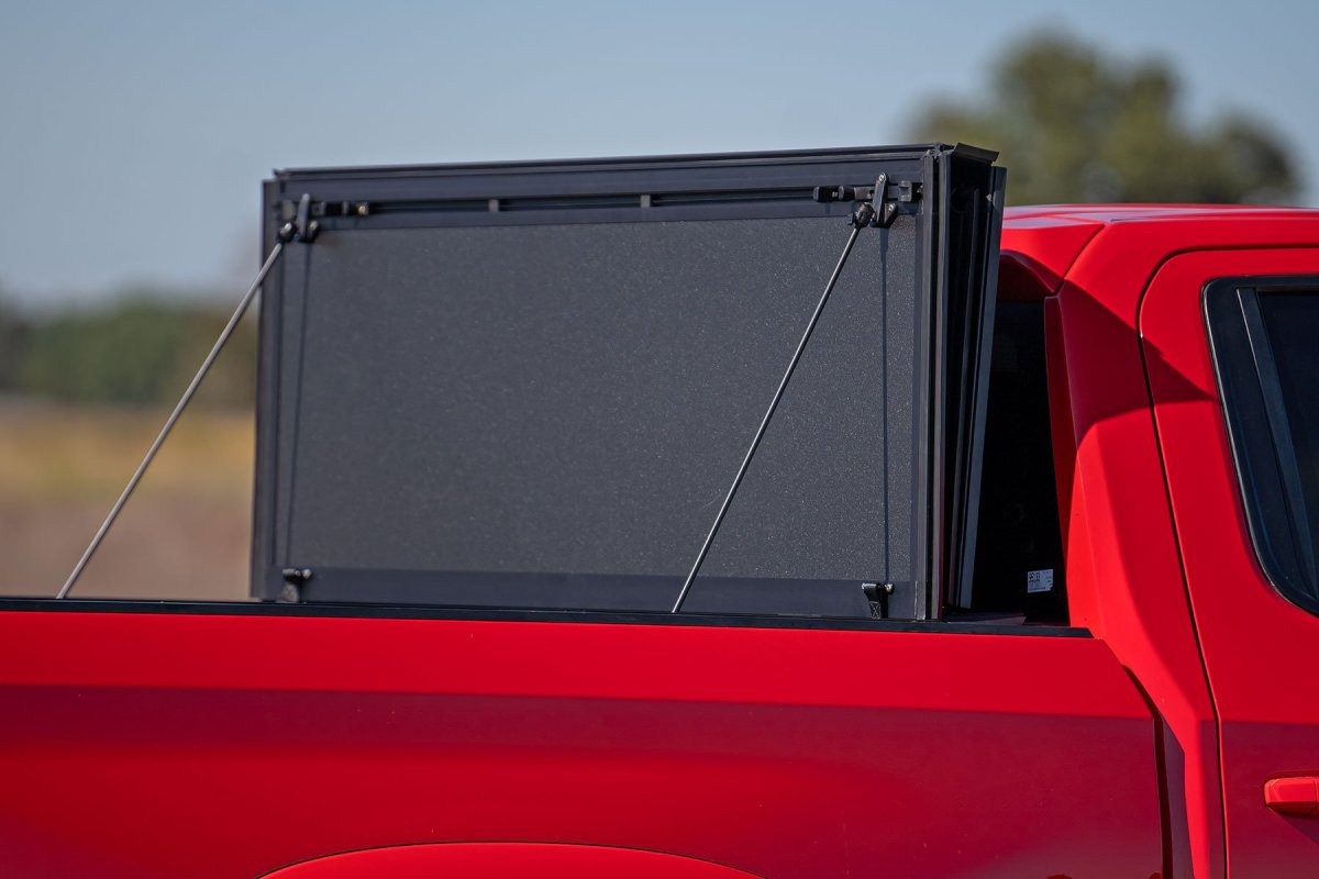 Chevrolet Silverado 1500 Hard Tri-Fold Bed Cover - Rough Country - Flip-Up - '19-'24